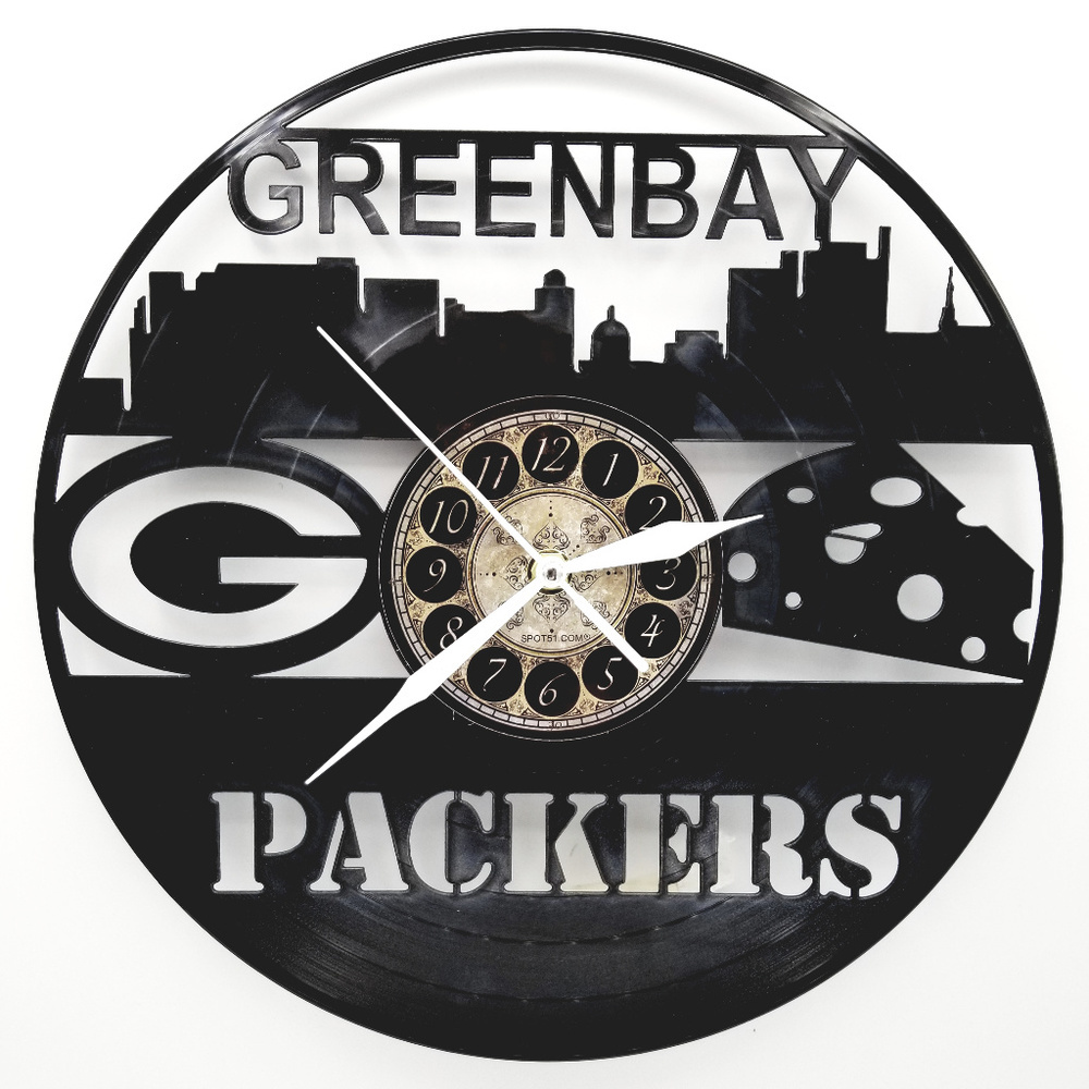 GREEN BAY PACKERS vinyl record clock